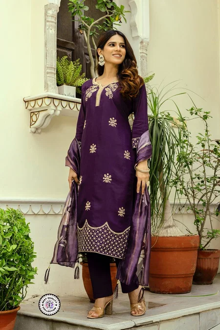 KF 031 Kalaai Viscose Chanderi Kurti With Bottom Dupatta Wholesale Price In Surat